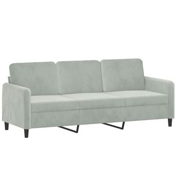 vidaXL 3-Seater Sofa Light Gray 70.9" Velvet