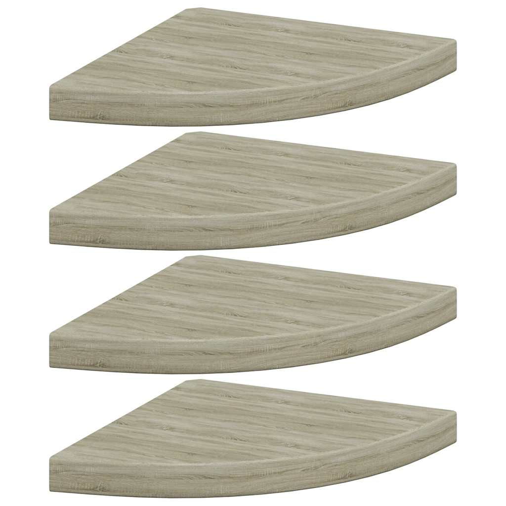 vidaXL Floating Corner Shelves 4 pcs Oak 35x35x3.8 cm MDF