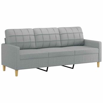 vidaXL 3-Seater Sofa Light Gray 70.9" Fabric