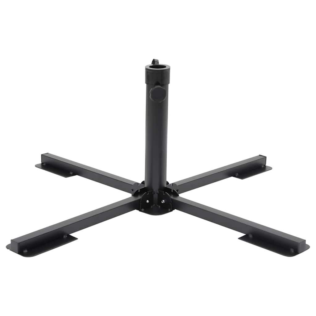 vidaXL Parasol Base Foldable for Ã1.5"/1.9" Pole Glossy Black Steel