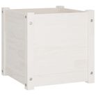 vidaXL Garden Planter White 15.7"x15.7"x15.7" Solid Wood Pine