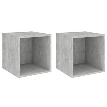 vidaXL Wall Cabinets 2 pcs Concrete Grey 37x37x37 cm Engineered Wood
