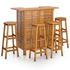 vidaXL 5 Piece Patio Bar Set Solid Wood Acacia