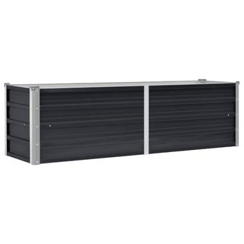 vidaXL Garden Raised Bed Anthracite 160x40x45 cm Galvanised Steel