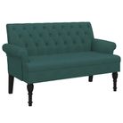 vidaXL Bench with Backrest Dark Green 47.2"x24.4"x29.7" Fabric