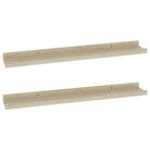 vidaXL Wall Shelves 2 pcs Sonoma Oak 23.6x3.5x1.2"