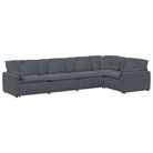 vidaXL Modular Sofa with Cushions Velvet Dark Gray