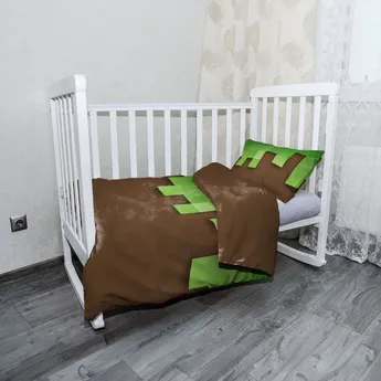 Sablio Mikroplyšové dětské povlečení do postýlky Green Blocks 2 - 120x90 / 40x60