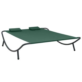 vidaXL Patio Lounge Bed Fabric Green