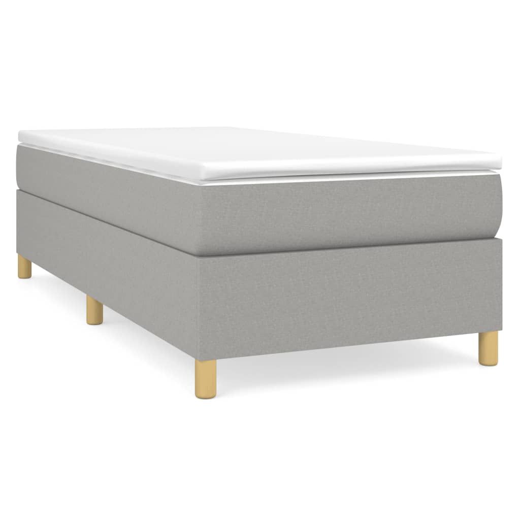 vidaXL Box Spring Bed Frame Light Grey Twin Fabric (US Only)