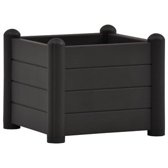 vidaXL Garden Raised Bed PP Anthracite 16.9"x16.9"x13.8"