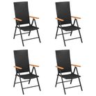 vidaXL Garden Chairs 4 pcs Poly Rattan Black