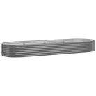 vidaXL Garden Raised Bed Galvanised Steel 322x100x36 cm Grey