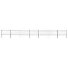 vidaXL Garden Fence with Hoop Top Steel 1248x100 cm Black