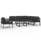 vidaXL 7 Piece Patio Lounge Set with Cushions Aluminum Anthracite