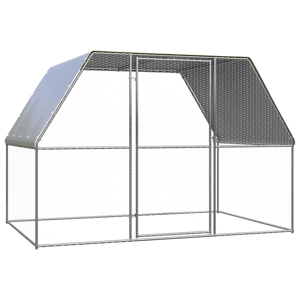 vidaXL Chicken Cage Silver and Gray 9.8âx6.6âx6.6â Galvanized Steel