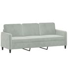 vidaXL 3-Seater Sofa Light Gray 70.9" Velvet