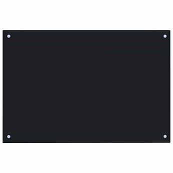 vidaXL Kitchen Backsplash Black 35.4"x23.6" Tempered Glass
