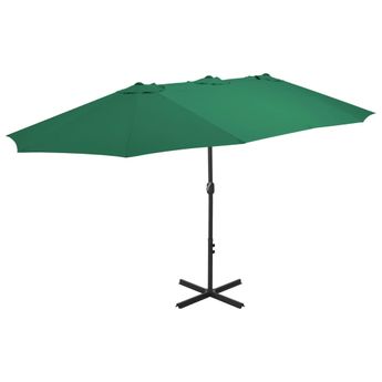 vidaXL Garden Parasol with Aluminum Pole 181.1"x106.3" Green