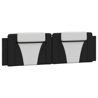vidaXL Headboard Cushion "Viana" Black and White 72" Faux Leather