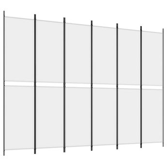 vidaXL 6-Panel Room Divider White 300x220 cm Fabric