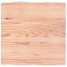 vidaXL Table Top Light Brown 23.6"x23.6"x(0.8"-1.6") Treated Solid Wood Live Edge