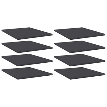 vidaXL Bookshelf Boards 8 pcs Grey 40x50x1.5 cm Engineered Wood
