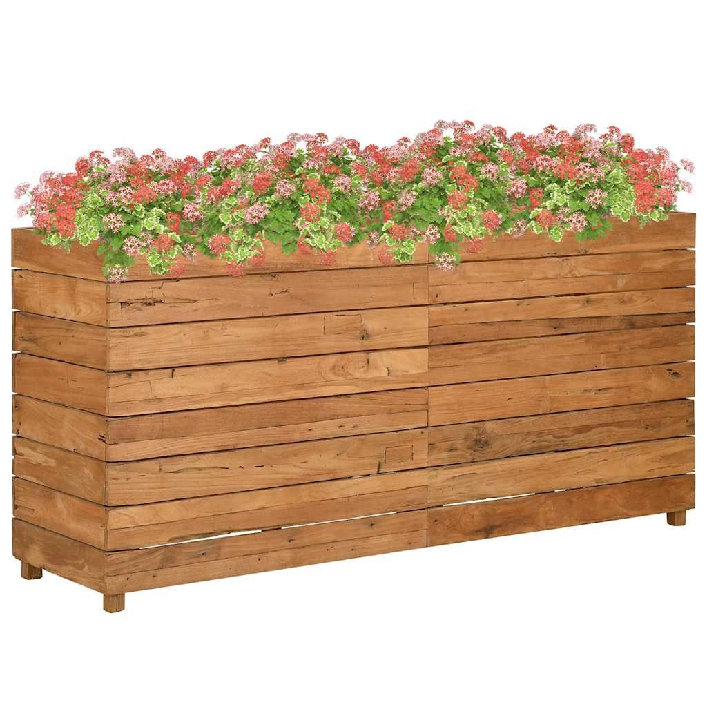 vidaXL Raised Bed 59.1"x15.7"x28.3" Recycled Teak Wood and Steel