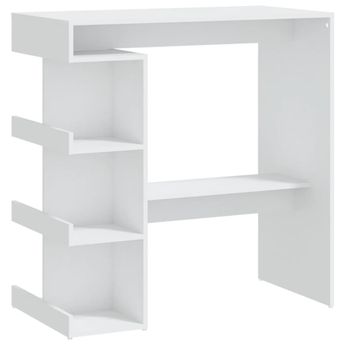 vidaXL Bar Table with Storage Rack White 100x50x101.5 cm Engineered Wood