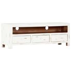 vidaXL TV Stand White 47.2"x11.8"x15.7" Solid Wood Acacia