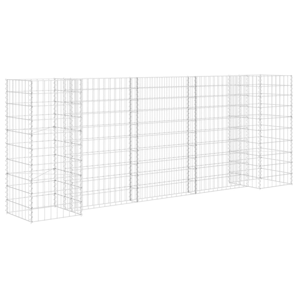 vidaXL H-Shaped Gabion Planter Steel Wire 102.4"x15.7"x39.4"