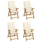 vidaXL Garden Reclining Chairs 4 pcs with Cushions Solid Acacia Wood