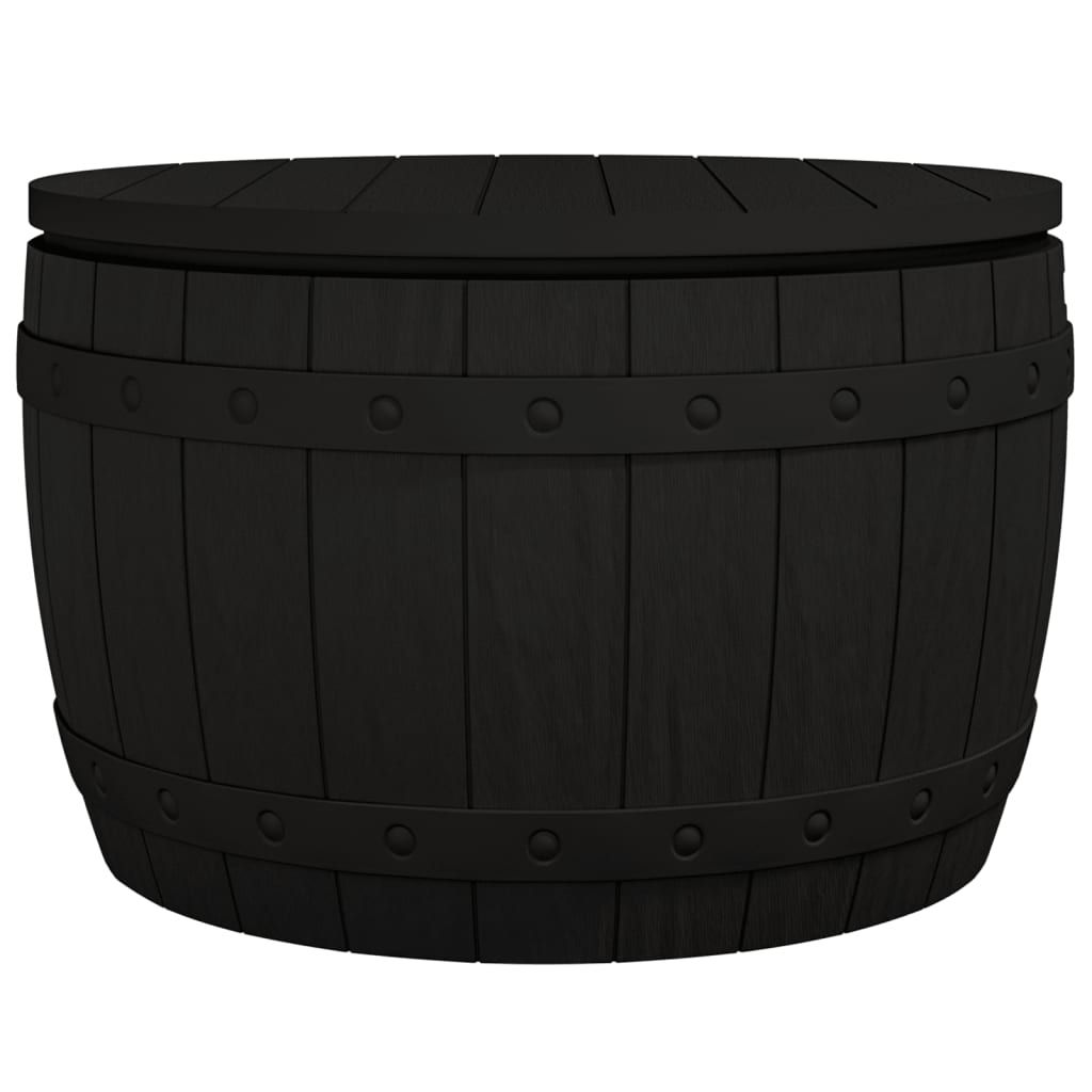 vidaXL 3-in-1 Garden Storage Box Black Polypropylene