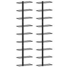 vidaXL Wall-mounted Wine Racks for 18 Bottles 2 pcs Black Iron