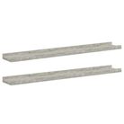 vidaXL Wall Shelves 2 pcs Concrete Grey 80x9x3 cm