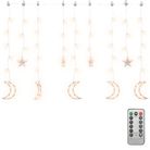 vidaXL Star and Moon Fairy Lights Remote Control 138 LED Warm White