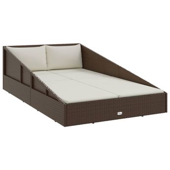 vidaXL Garden Bed Brown 43.3"x78.7" Poly Rattan