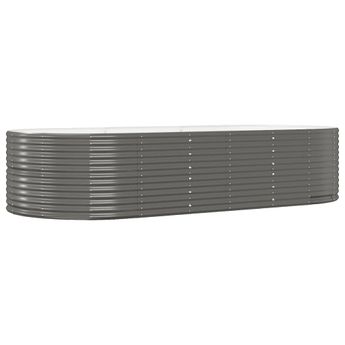 vidaXL Garden Raised Bed Grey 291x140x68 cm Galvanised Steel