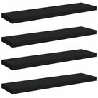 vidaXL Floating Wall Shelves 4 pcs Black 35.4"x9.3"x1.5" MDF