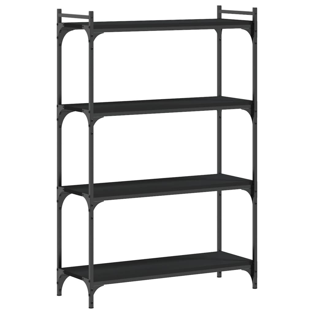 vidaXL Bookcase 4-Tier Black 31.5"x11.8"x47.2" Engineered Wood