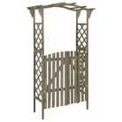 vidaXL Pergola with Gate 45.7"x15.7"x80.3" Gray Solid Firwood