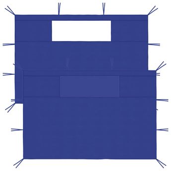 vidaXL Gazebo Sidewalls with Windows 2 pcs Blue