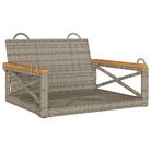 vidaXL Swing Bench Gray 24.8"x24.4"x15.7" Poly Rattan