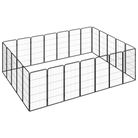 vidaXL 24-Panel Dog Playpen Black 50x100 cm Powder-coated Steel