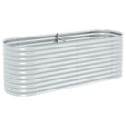 vidaXL Garden Raised Bed 240x80x81 cm Galvanised Steel Silver