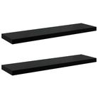 vidaXL Floating Wall Shelves 2 pcs High Gloss Black 35.4"x9.3"x1.5" MDF