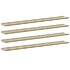 vidaXL Wall Shelves 4 pcs White and Sonoma Oak 39.4"x3.5"x1.2"