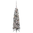vidaXL Slim Artificial Pre-lit Christmas Tree with Ball Set Green 59.1"