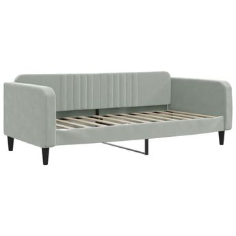 vidaXL Day Bed without Mattress Light Gray 39.4"x74.8" Velvet