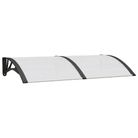 vidaXL Door Canopy Black and Transparent 59.1"x29.5" Polycarbonate